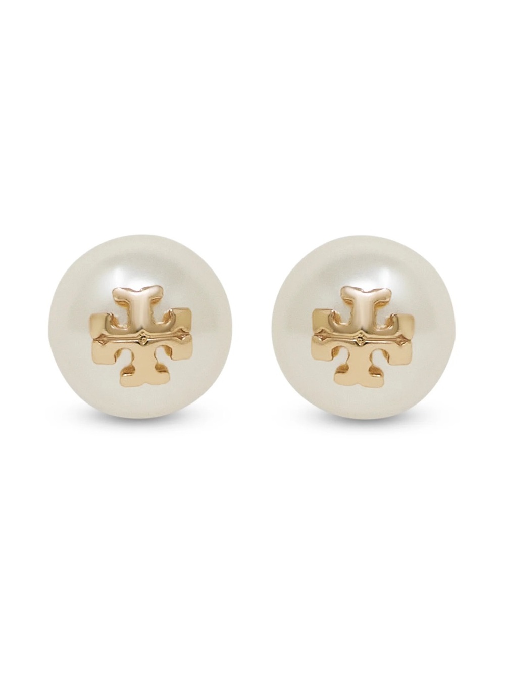 NWOT Tory Burch Moondance Pearl Logo Stud Earring